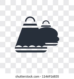 Shopping bag vector icon isolated on transparent background, Shopping bag logo concept