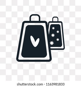 Shopping bag vector icon isolated on transparent background, Shopping bag logo concept