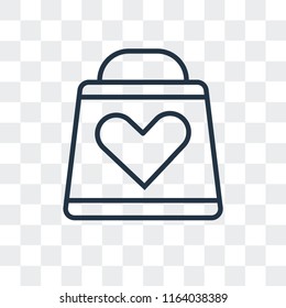 Shopping bag vector icon isolated on transparent background, Shopping bag logo concept