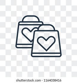 Shopping bag vector icon isolated on transparent background, Shopping bag logo concept