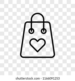 Shopping bag vector icon isolated on transparent background, Shopping bag logo concept