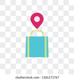 Shopping bag vector icon isolated on transparent background, Shopping bag logo concept