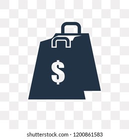 Shopping bag vector icon isolated on transparent background, Shopping bag transparency concept can be used web and mobile
