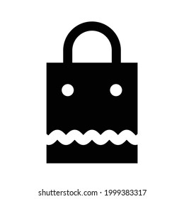 Icono vectorial de la bolsa de compras, aislado en fondo blanco