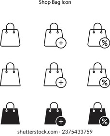 shopping bag, Vector icon of shopping bag isolated on white background.