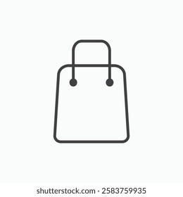 Shopping bag vector icon isolated in black line