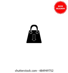 Shopping bag vector icon isolated on white background.