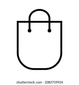 Shopping bag vector icon. Line art style. Vector sign isolated on white background