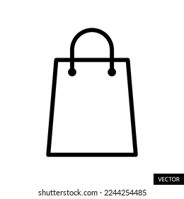 Shopping bag vector icon in line style design for website, app, UI, isolated on white background. Editable stroke. EPS 10 vector illustration.