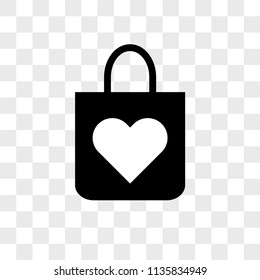 Shopping bag vector icon on transparent background, Shopping bag icon