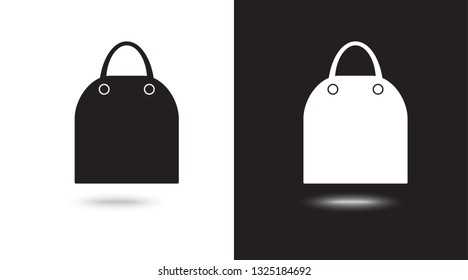 shopping bag - Vector icon on black and white background