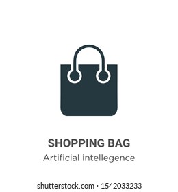 Shopping bag vector icon on white background. Flat vector shopping bag icon symbol sign from modern artificial intelligence collection for mobile concept and web apps design.