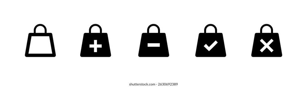 shopping bag vector icon on black colour
