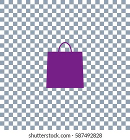 shopping bag - vector icon on transparent background. Violet icon