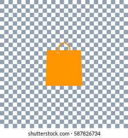 shopping bag - vector icon on transparent background. Orange icon