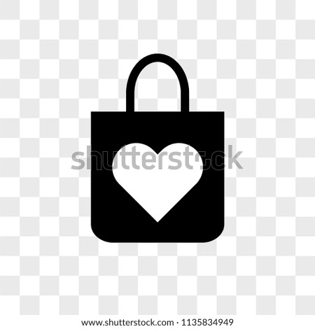 Shopping bag vector icon on transparent background, Shopping bag icon