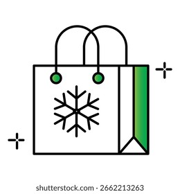 Ícone do vetor do saco de compras para o design de interface de varejo e comércio eletrônico on-line