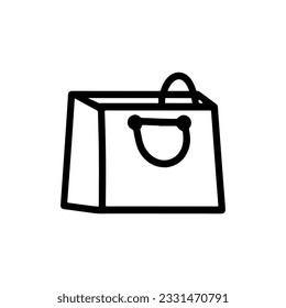 shopping bag - Vector icon. Shopping bag outline icon