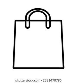 bolso de compra - icono del vector. Icono de contorno de la bolsa de compras