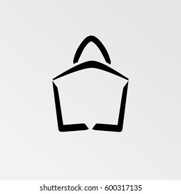 Shopping Bag Vector Icon, The outlined symbol of bag for shopping. Simple, modern flat vector illustration for mobile app, website or desktop app    
