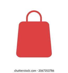 Shopping bag vector icon. Red symbol