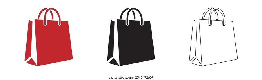 Shopping Bag Vector Icon Set 