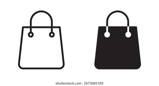 Conjunto de iconos de Vector de bolso de compras . 
