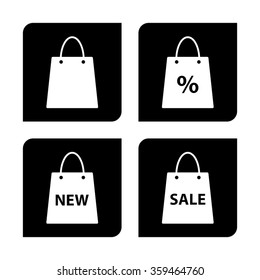 Shopping bag  - vector icon; set