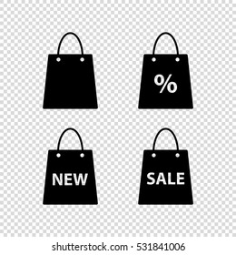 Shopping bag  - vector icon; set