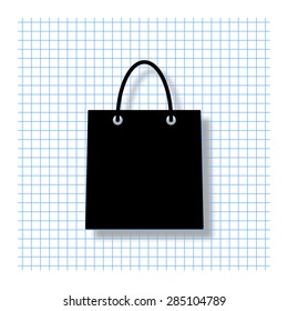 shopping bag - vector icon with shadow