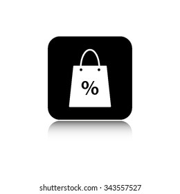Shopping bag - vector icon with  shadow