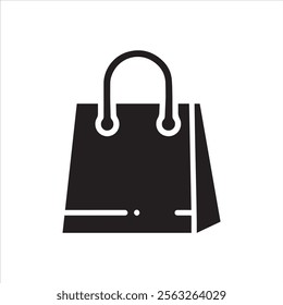 Shopping bag vector icon. Shop sale bag flat vector illustration.