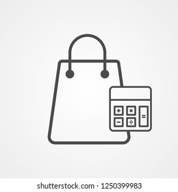 Shopping bag vector icon sign symbol