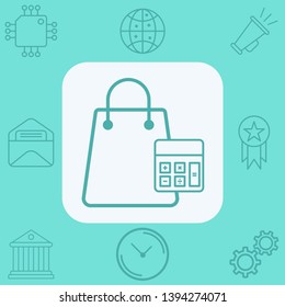 Shopping bag vector icon sign symbol