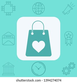 Shopping bag vector icon sign symbol