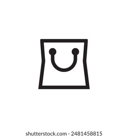 shopping bag vector icon. Simple cart sign