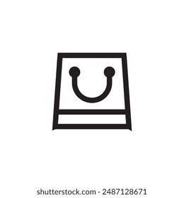 shopping bag vector icon. Simple cart sign