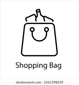 Shopping Bag Vector icon stock illustration