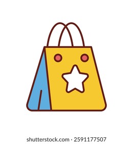 Shopping bag vector icon stock illustration