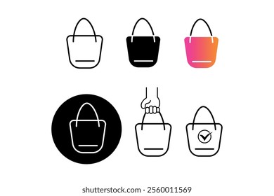 Shopping Bag Vector Icons for Digital Content Creation, shopping bag, isolated icons, online shopping, fashion bag, bag illustration, online shopping, modern icons