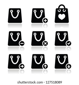 Shopping bag vector icons set