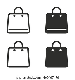 Shopping bag vector icons set. Illustration isolated on white background for graphic and web design.
