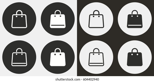 Shopping bag vector icons set. Illustration isolated for graphic and web design.