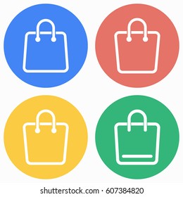 Shopping bag vector icons set. Illustration isolated for graphic and web design.