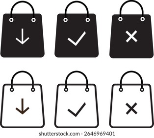 Shopping bag vector icon.Shop bag in outline,paper bags sign,symbolizing retail, purchases,Collection of high quality bag symbol illustration,
