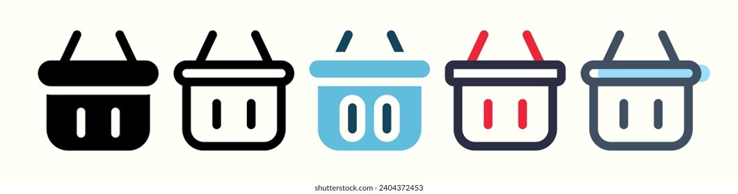 shopping bag vector icon.with different style.shopping,shopping basket,shopping bag,vector on white background.