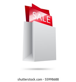 Shopping bag vector illustration. Gradient only
