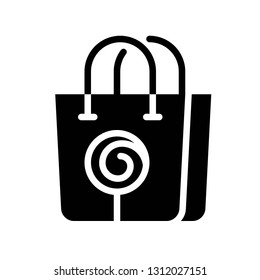 Shopping bag vector illustration, Isolated solid design icon