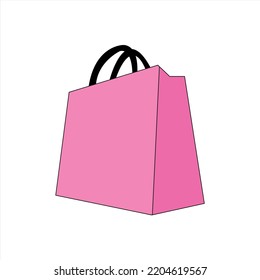 Shopping bag Vector illustration of isolated icon. Perfect for web design, logos, apps.