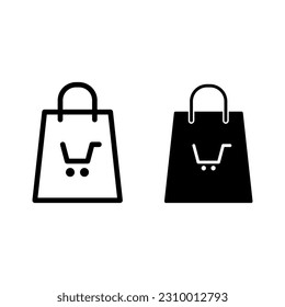 Shopping bag vector illustration logo template for many purpose. Isolated on white background.